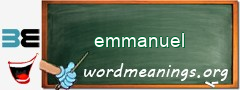WordMeaning blackboard for emmanuel
